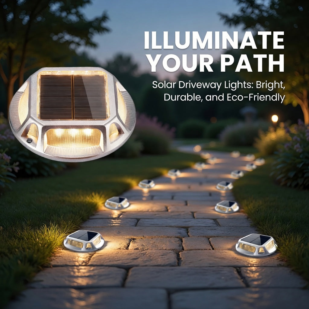VALICLUD Solar Driveway Marker Lights – Stainless Steel LED Path Lights For Safety & Visibility