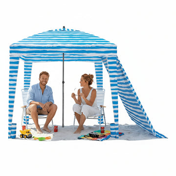 Pop-Up Beach Cabana 6x6 ft, UV50+ Waterproof Sun Shelter with Aluminum Frame
