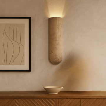 Lunara natural travertine LED wall lamp minimalist sconce bedroom living room