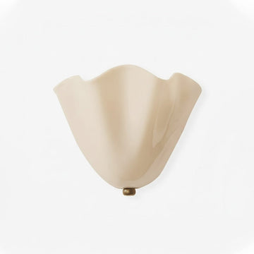 Petalia glass wall sconce art deco LED bedroom living room hallway — beige green brown amber