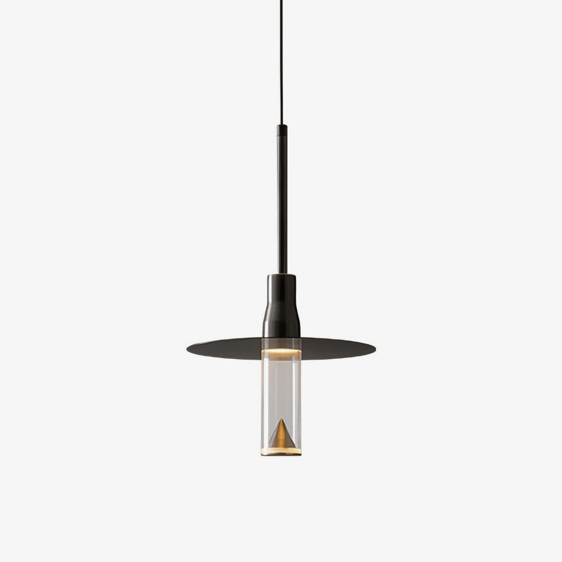 Acrylic hat plate pendant light dimmable bedroom dining room hallway — black warm light