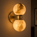 Marble wall lamp Nordic dual globe modern bedroom living room warm white