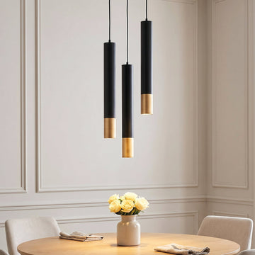 Long tube cylinder LED downlight pendant aluminum dining room kitchen office — 12 to 24 inch