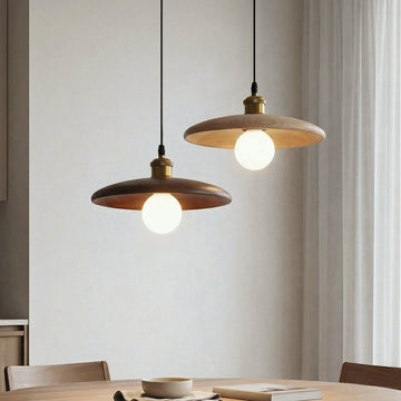 Flying saucer wood pendant light real wood veneer dining room living room kitchen island