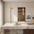 Crystal radiance LED bar pendant light bedroom kitchen island hallway — gold black warm cool