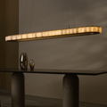 AurumLume oval marble LED pendant light luxury dimmable dining room kitchen island — 31 to 47 inch