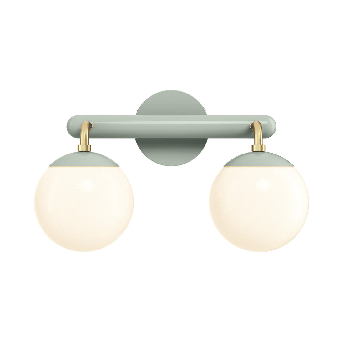 2-light globe vanity wall sconce frosted opal glass bathroom bedroom — brass nickel black