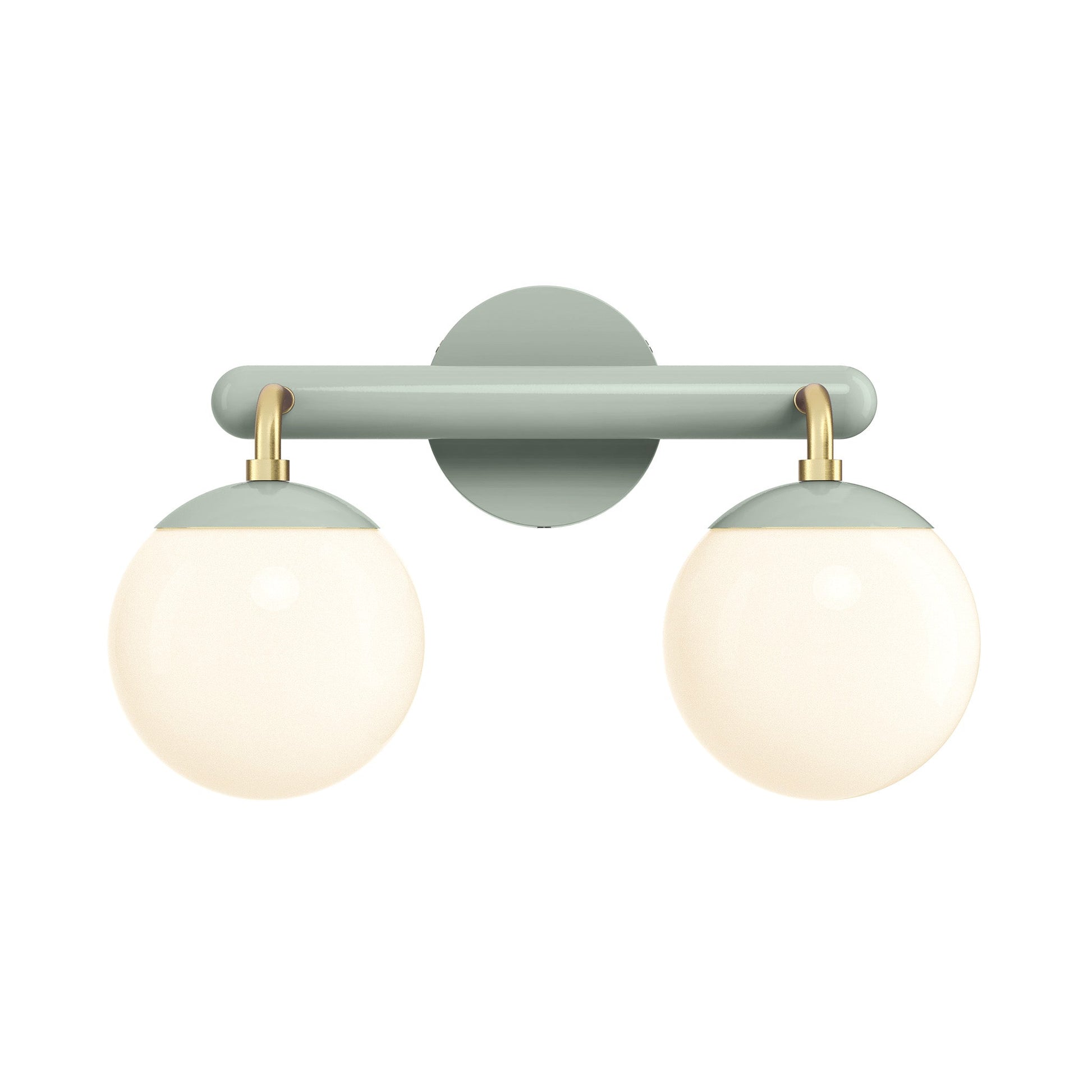 2-light globe vanity wall sconce frosted opal glass bathroom bedroom — brass nickel black
