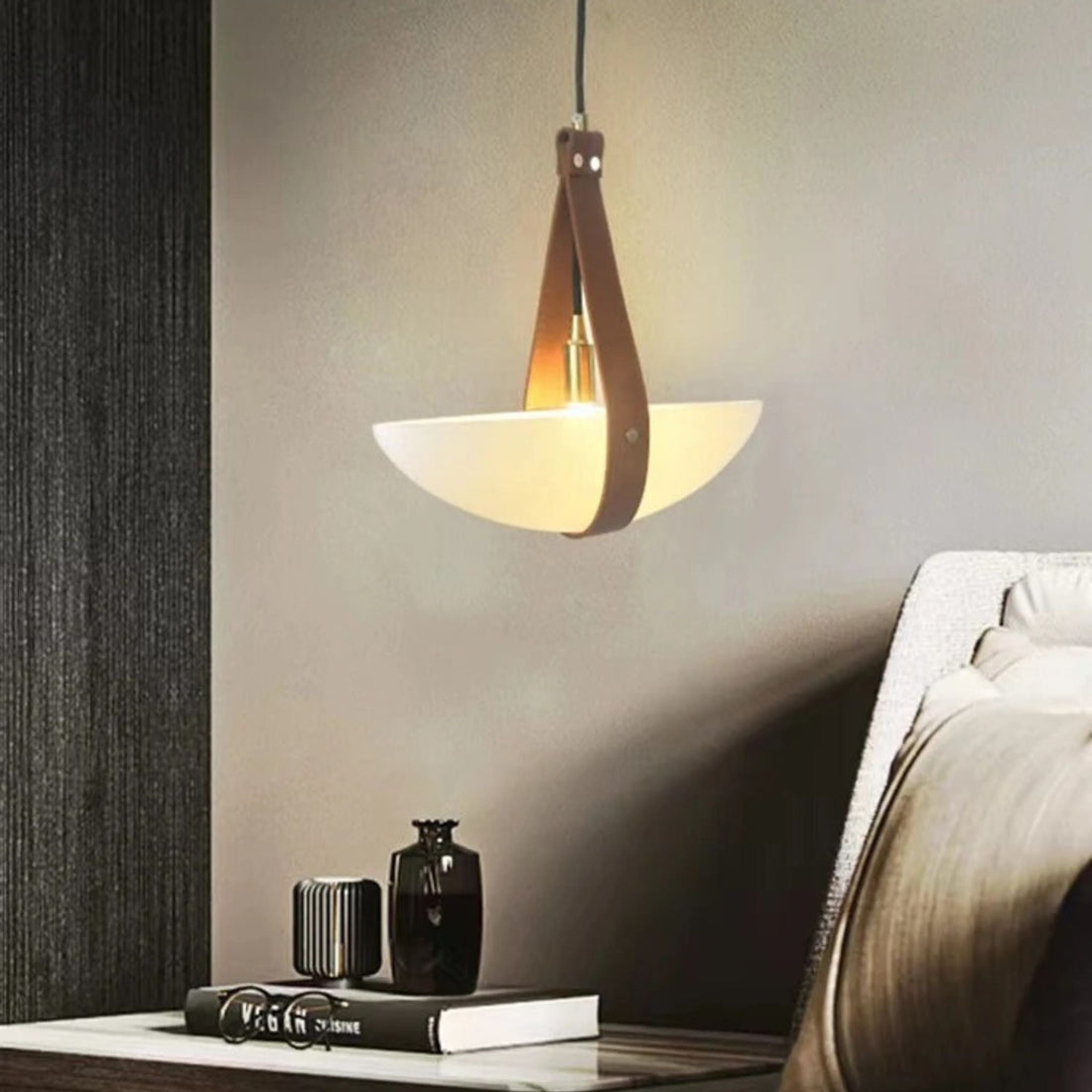 Yuanbao Nordic glass pendant light minimalist bedside dining room restaurant — single and 3-light