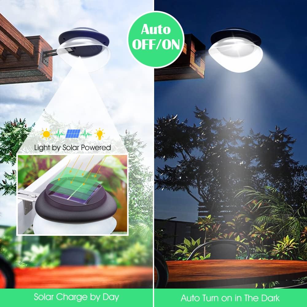 Solar gutter clip-on lights warm white IP65 waterproof outdoor roofline — 4, 8, 12 and 16-pack