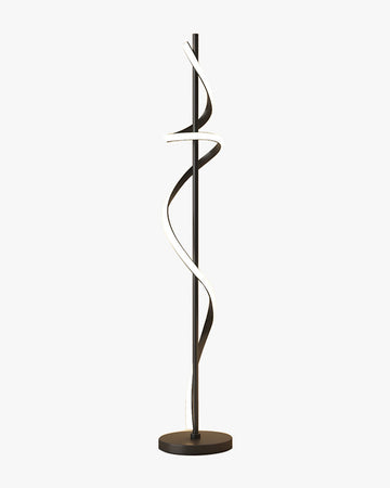 Dimmable Spiral Arc Floor Lamp Sculptural LED Warm White Living Room Bedroom — 3 Finish Options