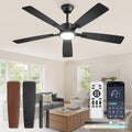 6-speed DC motor ceiling fan stepless color temperature dimmable 20W LED bedroom — black bronze gold 42 to 60 inch