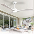3-blade indoor outdoor ceiling fan LED dimmable remote IP44 patio gazebo — black white walnut 42 to 52 inch