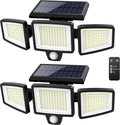 Solar motion security flood light 3-head 182 LED IP65 outdoor — 1, 2 and 4-pack