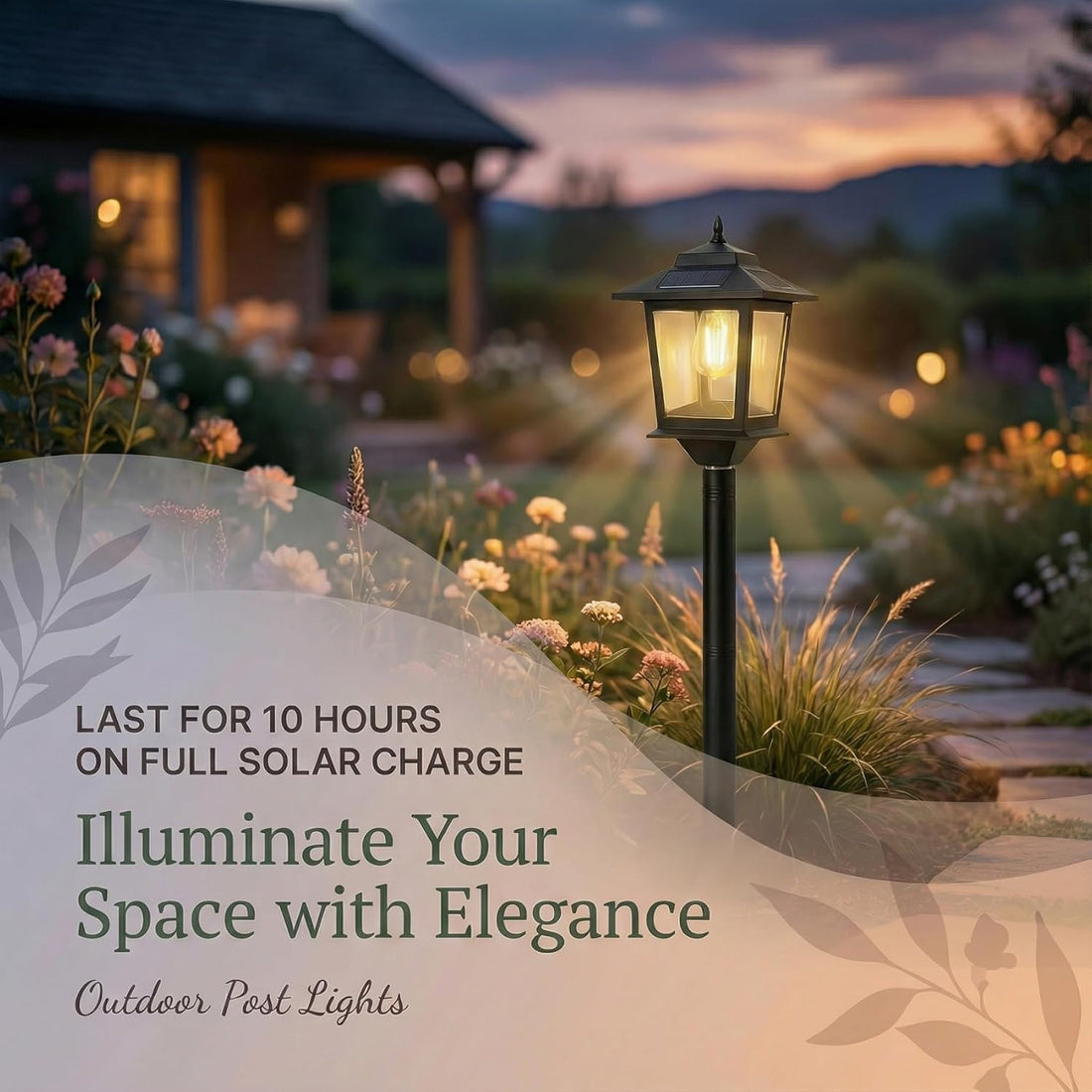 Solar post lantern driveway warm white waterproof outdoor curb appeal — 1, 2 and 4-pack
