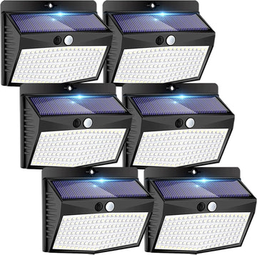 Solar wall mount security light motion sensor 3 modes IP65 outdoor — 2, 4, 6 and 8-pack