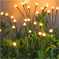 Solar firefly swaying garden lights warm white iron wire stake outdoor — 2, 4, 6, 8 and 12-pack