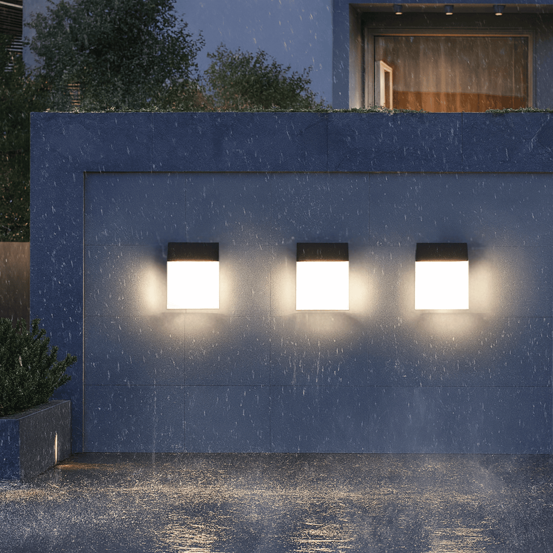 LED outdoor wall light waterproof motion sensor aluminum IP65 porch courtyard — warm cool white