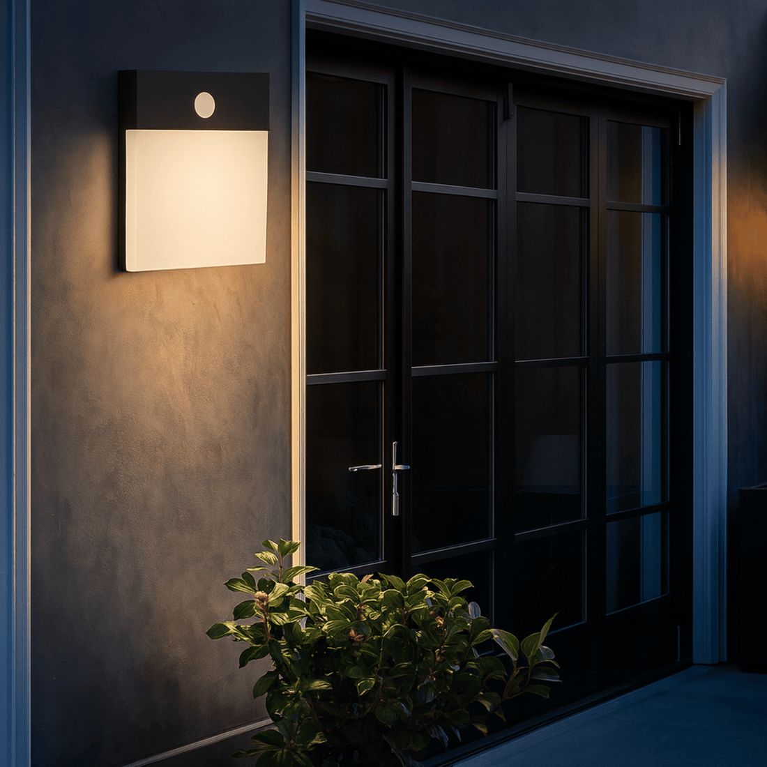 LED outdoor wall light waterproof motion sensor aluminum IP65 porch courtyard — warm cool white