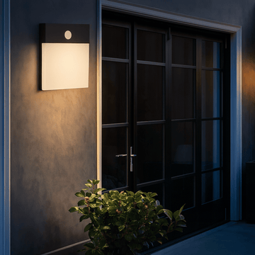 LED outdoor wall light waterproof motion sensor aluminum IP65 porch courtyard — warm cool white