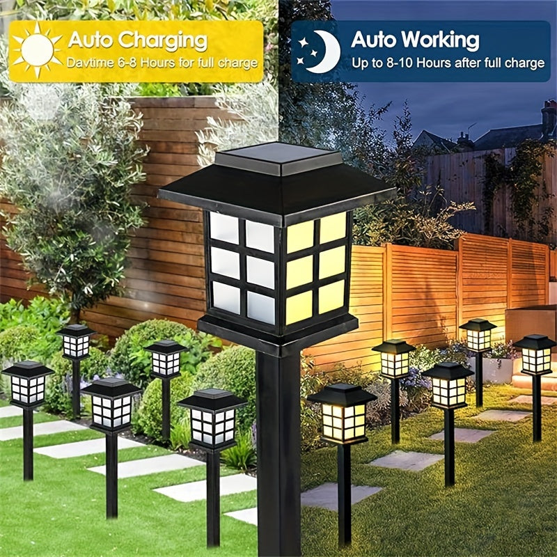 Solar pathway lights waterproof auto on-off LED outdoor garden patio IP44 — 6, 12 and 24-pack