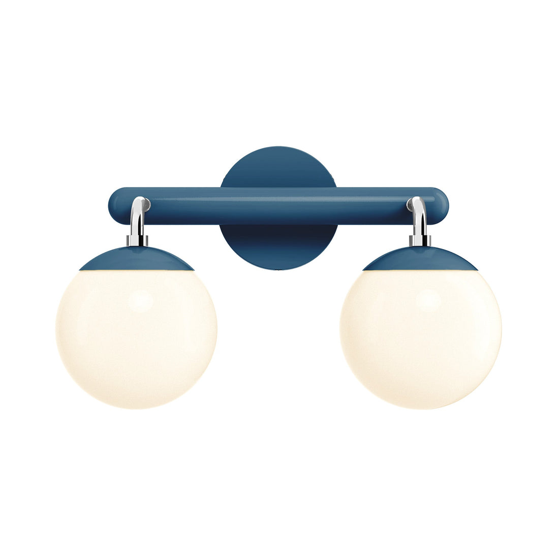 2-light globe vanity wall sconce frosted opal glass bathroom bedroom — brass nickel black
