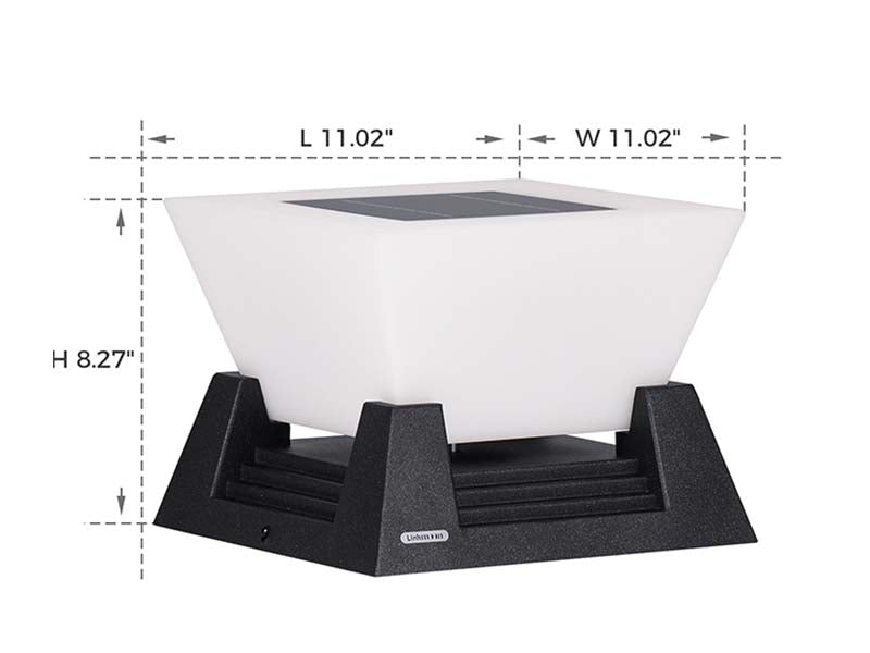 RIRZ NOVA solar post light modern architectural LED outdoor pathway garden 28cm