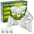 GU10 grow light bulb full spectrum 4000K 6W LED for indoor plants 3-pack glass