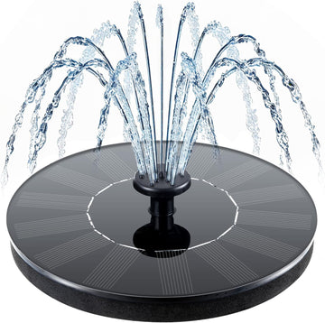 Solar birdbath fountain with LED light outdoor garden water feature — 1 and 2-pack