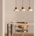 Sunlace agate LED pendant light natural stone minimalist dining room bar — light wood walnut