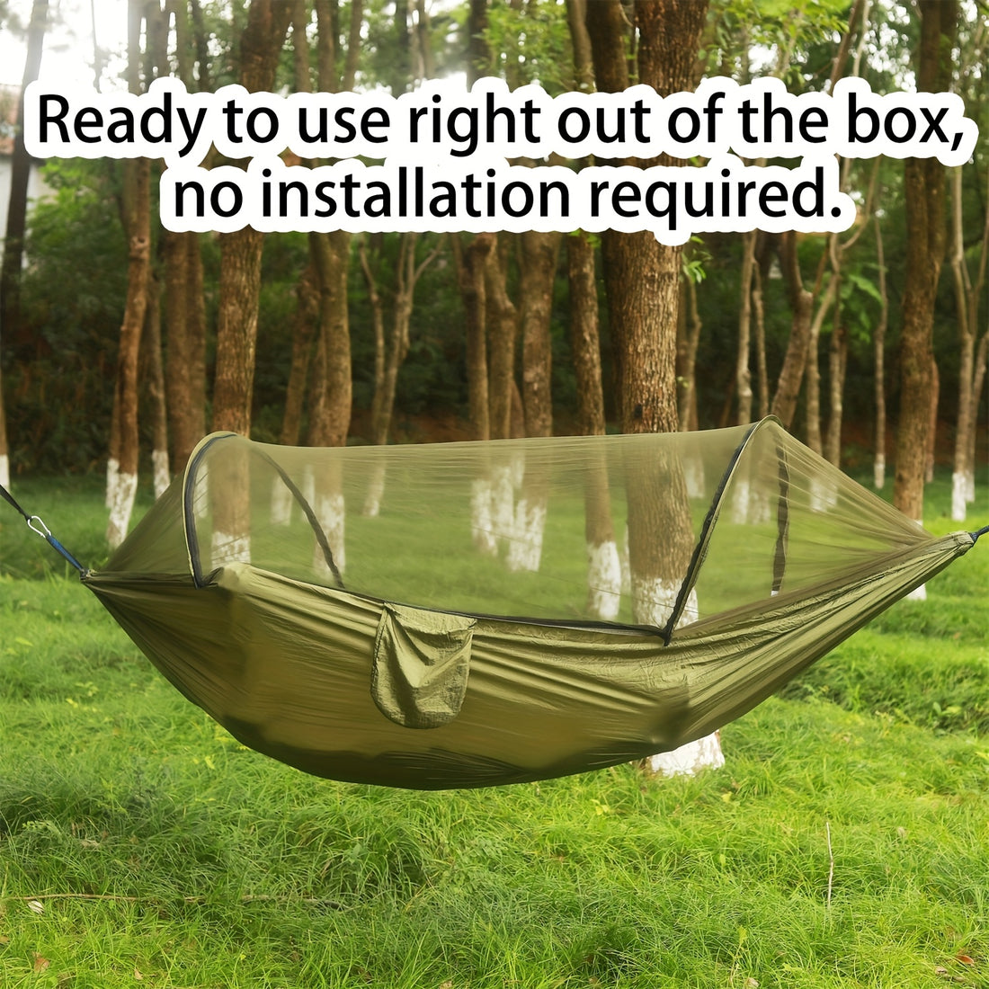Double Camping Hammock with Mosquito Net & Sun Shade, Portable 300kg Capacity for Hiking & Backpacking