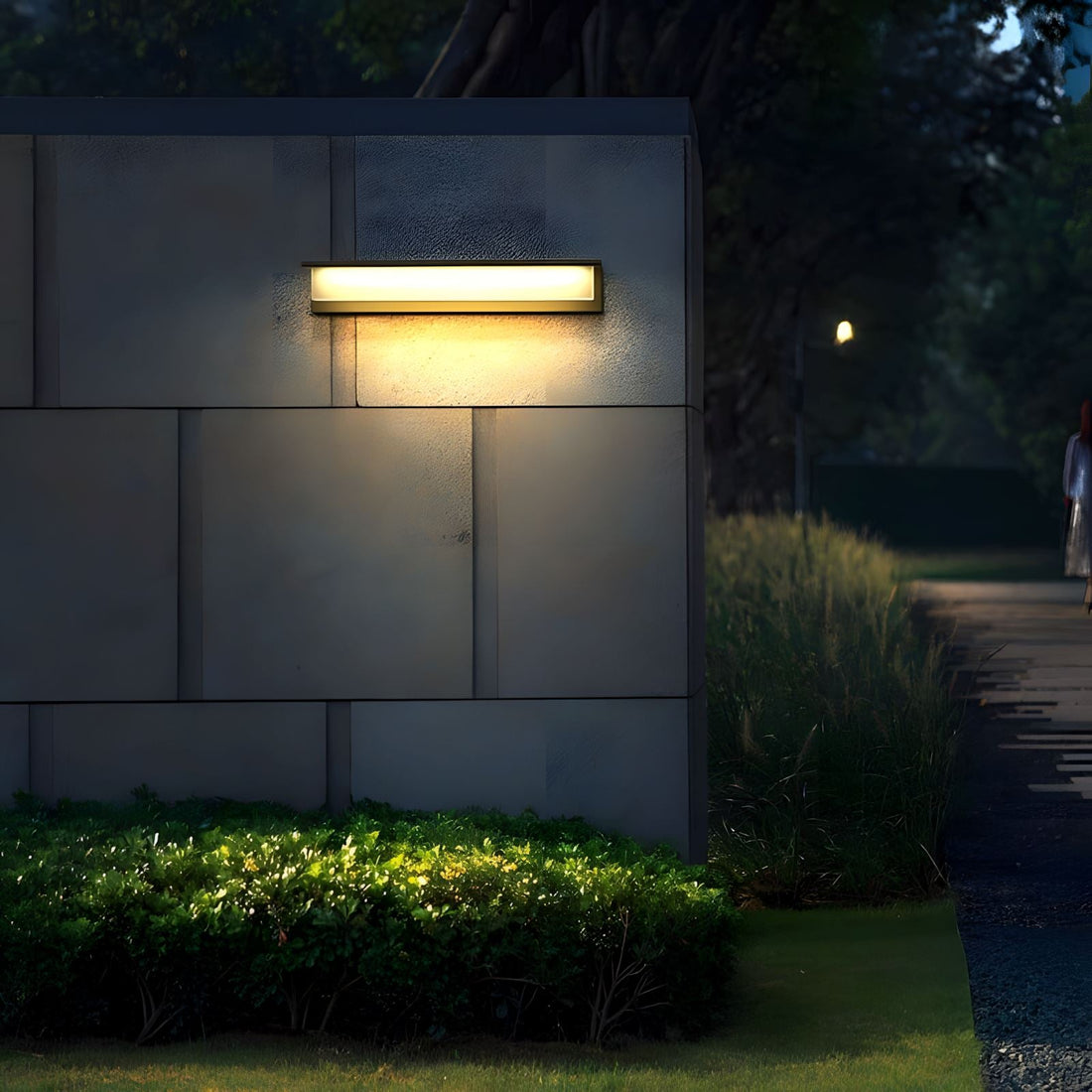 Rectangular outdoor LED wall light modern waterproof IP65 porch patio — small large