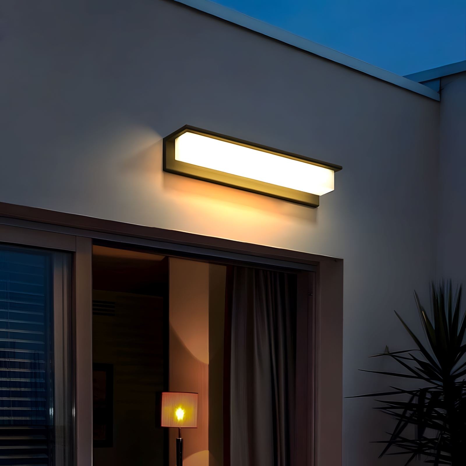 Rectangular outdoor LED wall light modern waterproof IP65 porch patio — small large