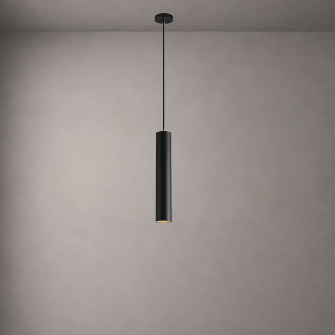 Cylindrical LED pendant light slim stainless steel downlight dining room bedroom — black white