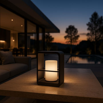 Solar garden post lamp Nordic style outdoor waterproof remote — 28cm 43cm 73cm