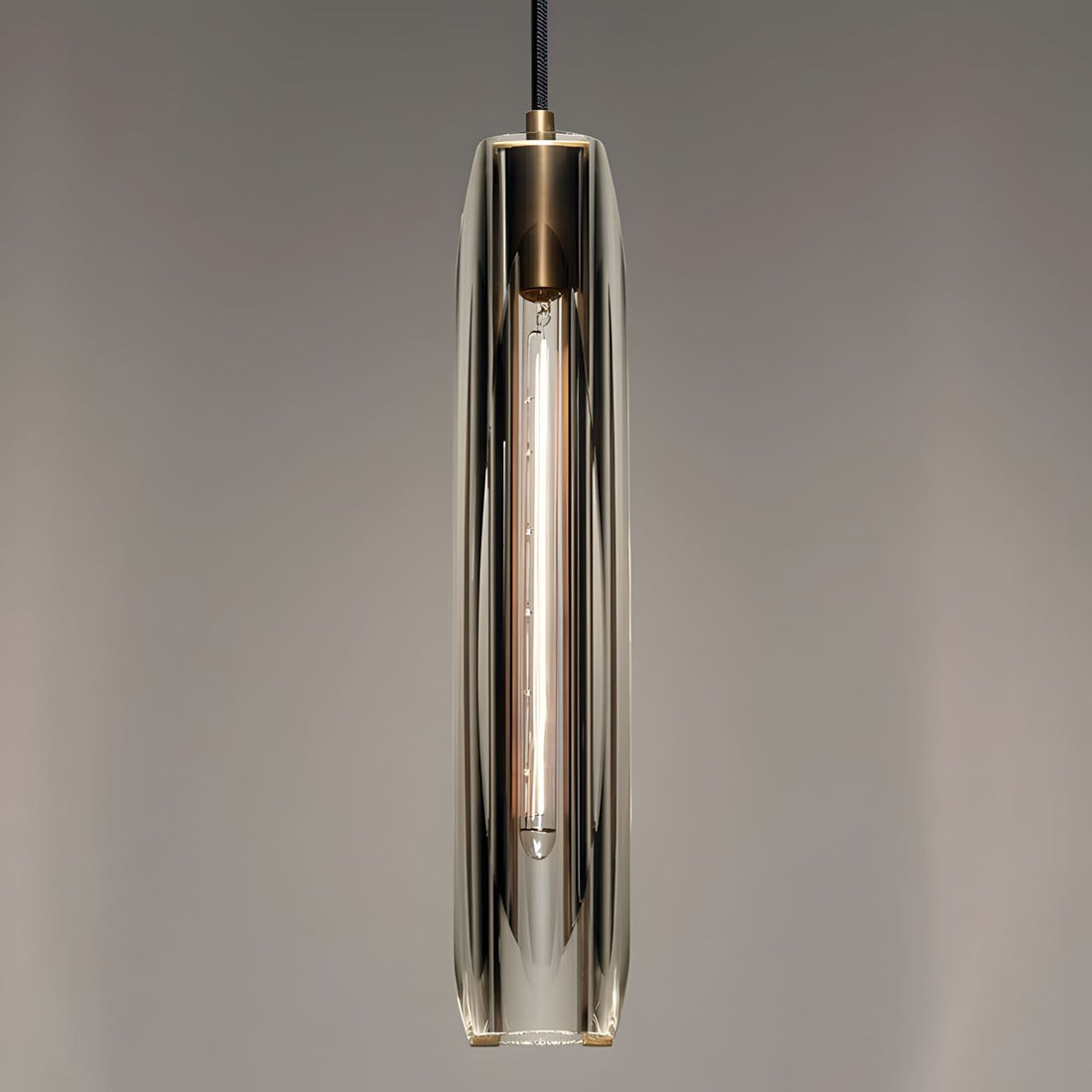 Alleva K9 crystal glass pendant light post-modern bedroom dining room — smoke clear warm cool