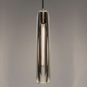 Alleva K9 crystal glass pendant light post-modern bedroom dining room — smoke clear warm cool