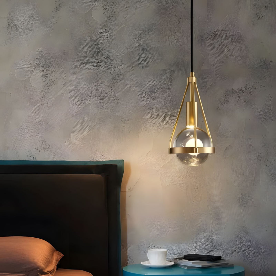 Gold Nordic dandelion-inspired LED pendant light Scandinavian dining room bedroom