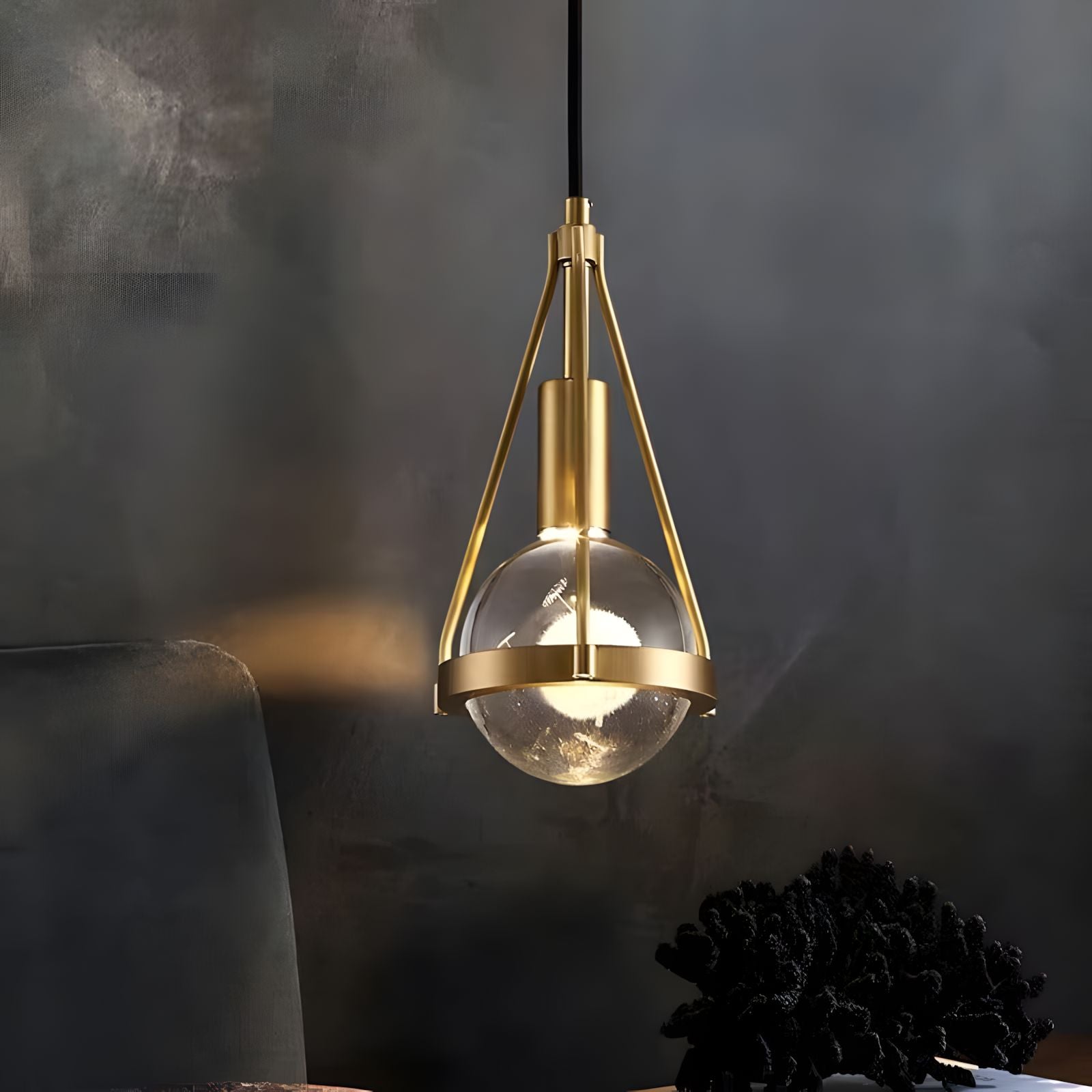 Gold Nordic dandelion-inspired LED pendant light Scandinavian dining room bedroom