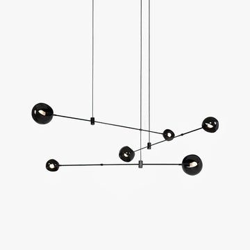 Acaba asymmetric glass chandelier modern dining room living room — black 2 to 6 heads