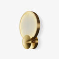 Accent alabaster wall sconce gold brushed LED dimmable bedroom living room — 9.8 inch