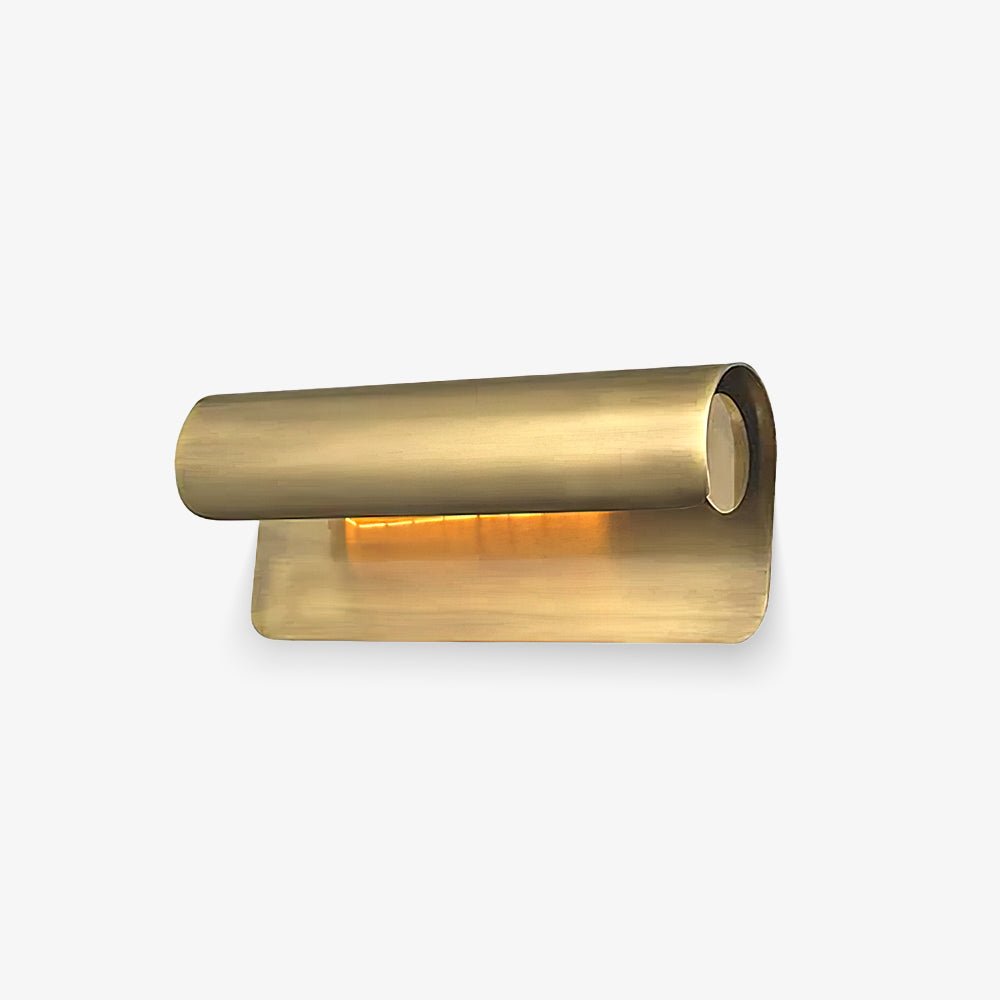 Accord brushed brass wall sconce sculptural modern bedroom living room hallway — 10 to 19 inch