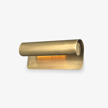 Accord brushed brass wall sconce sculptural modern bedroom living room hallway — 10 to 19 inch