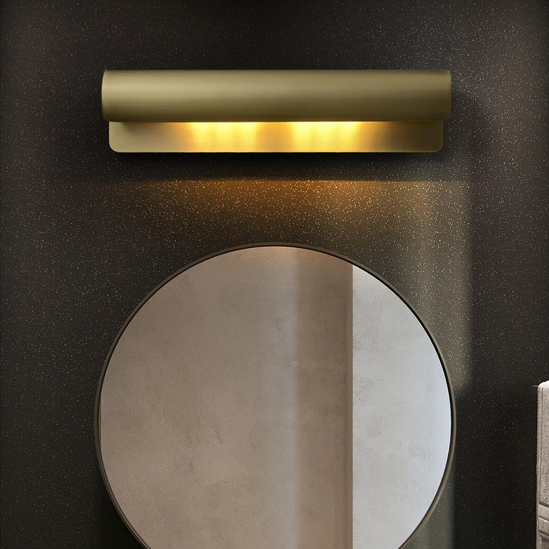 Accord brushed brass wall sconce sculptural modern bedroom living room hallway — 10 to 19 inch