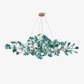 Acrylic ginkgo leaf chandelier gold modern dining room living room — royal blue green coffee