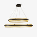 Acrylic LED round chandelier ultra-slim dimmable dining room bedroom — black gold 15 to 39 inch