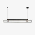 Acrylic linear chandelier dimmable kitchen island dining room office — gold black 31 to 59 inch