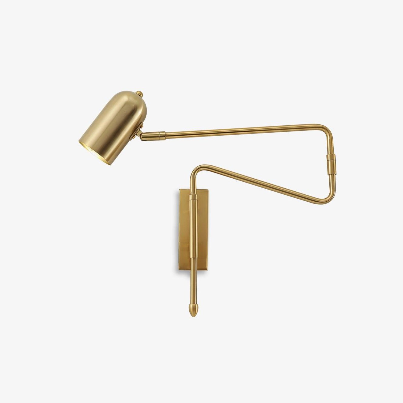 Adjustable arm reading wall lamp 360° rotatable bedroom bedside living room — gold black