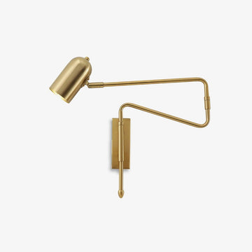 Adjustable arm reading wall lamp 360° rotatable bedroom bedside living room — gold black