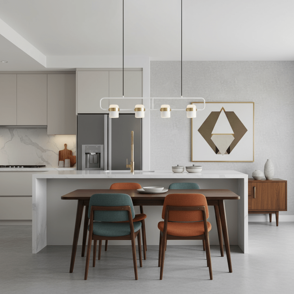 Adjustable glass pendant light art deco frosted steel dining room bedroom — gold rose gold 4 to 7 inch